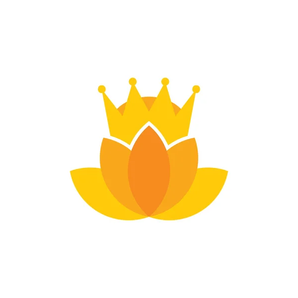Lotus King Ikona Logo Design — Wektor stockowy