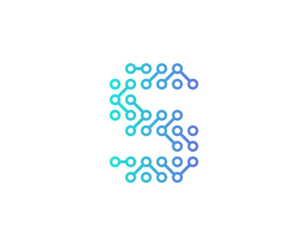 Κύκλωμα Τεχνολογία Γράμμα Εικονίδιο Λογότυπο Στοιχείο Του Σχεδιασμού — Διανυσματικό Αρχείο