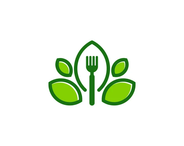 Icona Logo Verde Alimentare Design — Vettoriale Stock