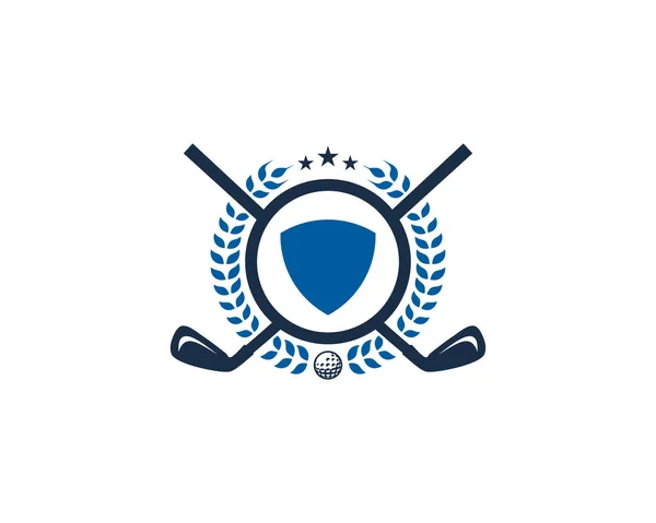 Icona Logo Golf Scudo Design — Vettoriale Stock