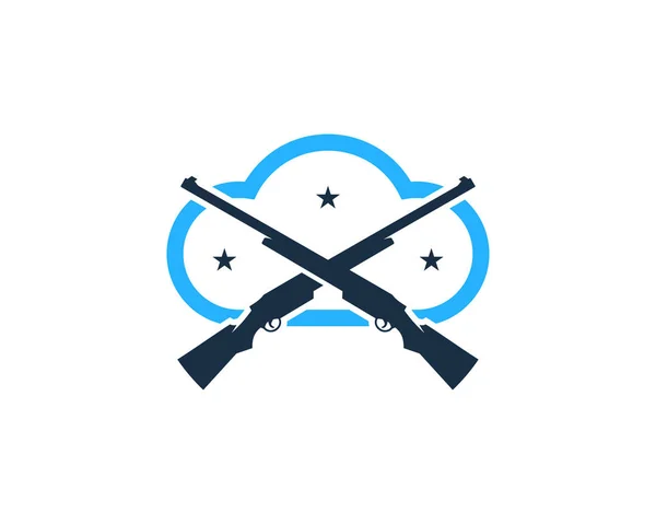 Wolke Jagd Logo Icon Design — Stockvektor