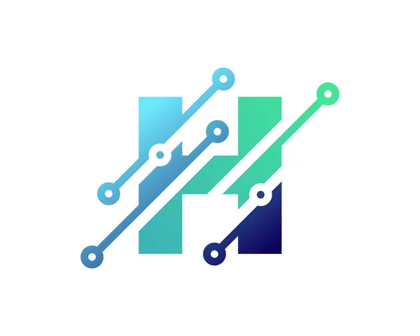 Digitális Levél Pixel Ikon Logo Design Elem — Stock Vector