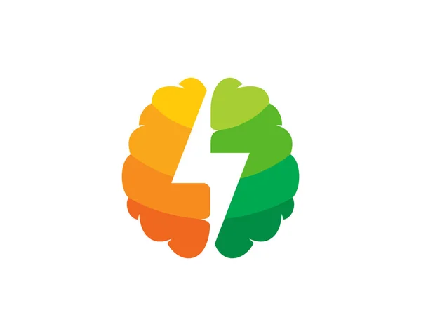 Ενεργειακό Εγκέφαλο Λογότυπο Εικονίδιο Σχεδιασμός — Διανυσματικό Αρχείο