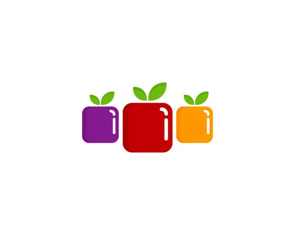 Grupo Fruit Logo Diseño Iconos — Archivo Imágenes Vectoriales