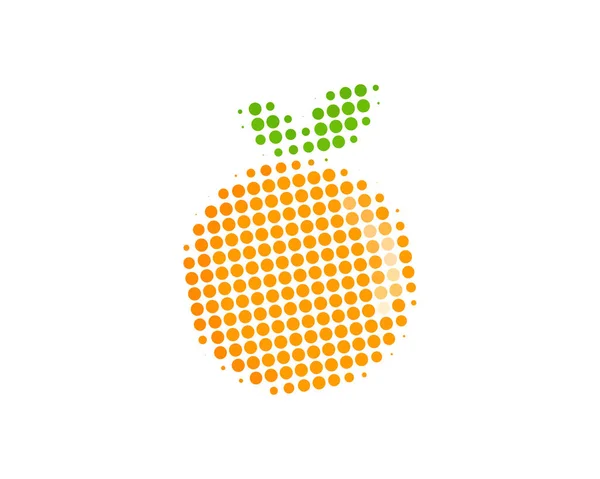 Frutas Meio Tom Carta Colorido Dot Logo Ícone Design — Vetor de Stock