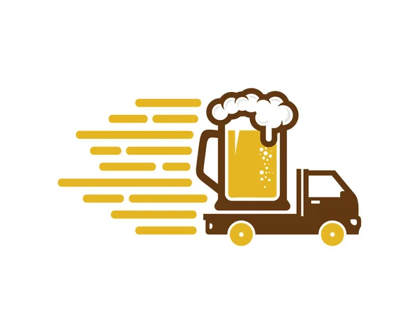 Diseño Del Icono Del Logotipo Entrega Cerveza — Vector de stock