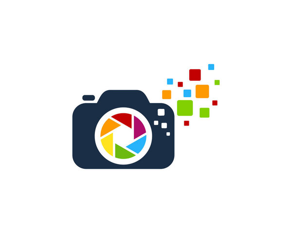 Pixel Camera Logo Icon Design