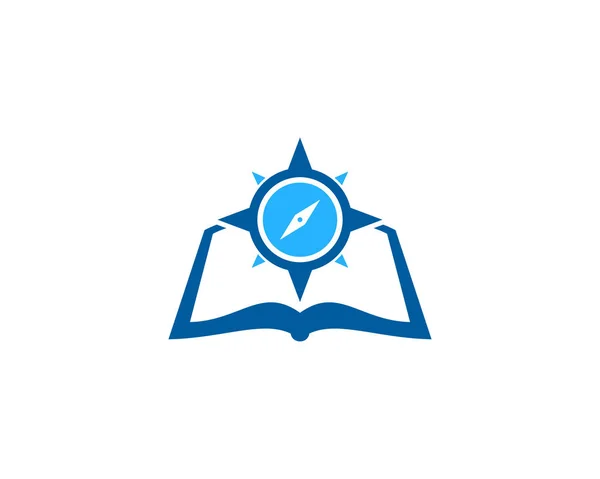 Projektowanie Ikona Kompas Książka Logo — Wektor stockowy
