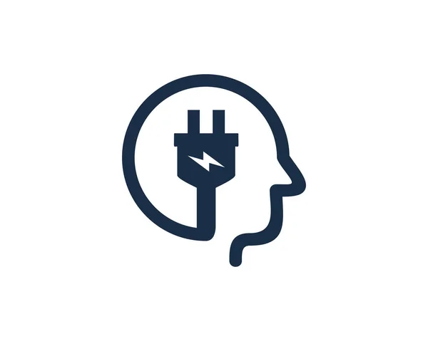 Head Electric Logo Icon Design — Stock Vector