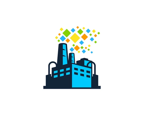 Pixel Factory Logo Ikonu Design — Stockový vektor