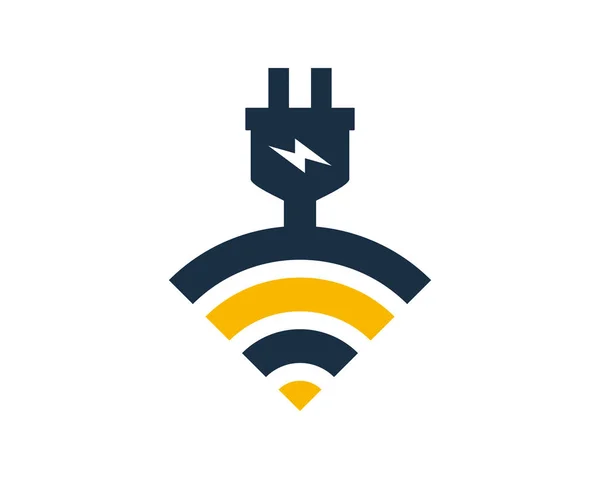 Wifi Elektromos Logo Ikonra Design — Stock Vector