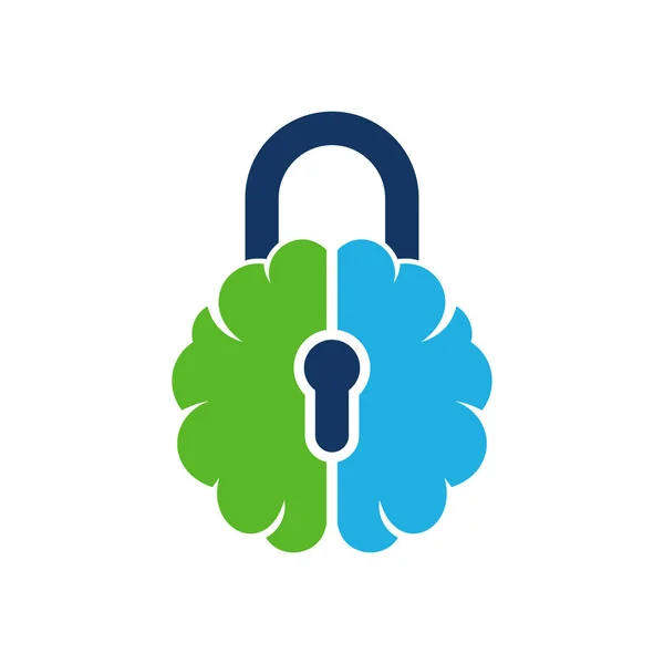 Seguridad Cerebro Logo Icono Diseño — Archivo Imágenes Vectoriales
