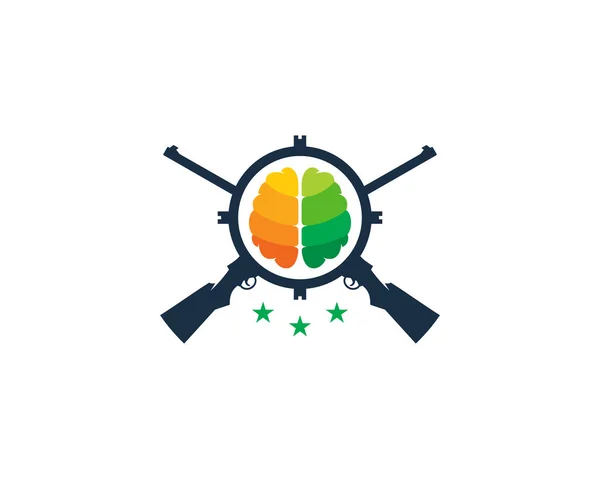 脳狩猟ロゴ アイコン デザイン — ストックベクタ