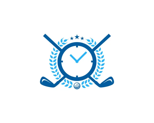 Reloj Golf Logo Icono Diseño — Vector de stock