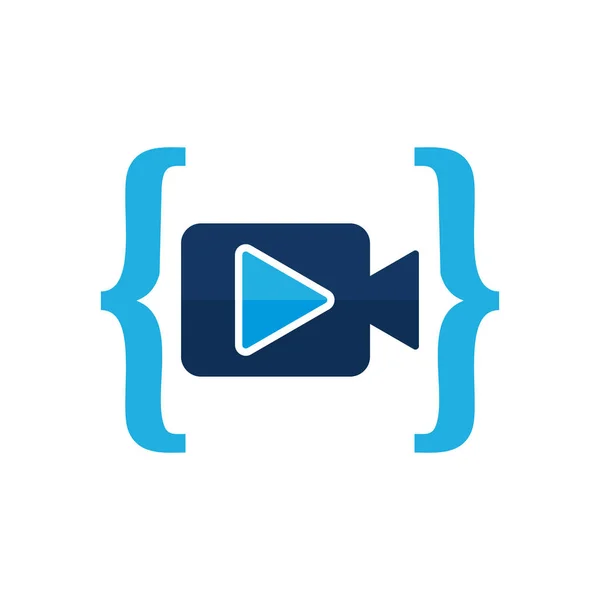 Video Code Logo Icon Design — Stock Vector