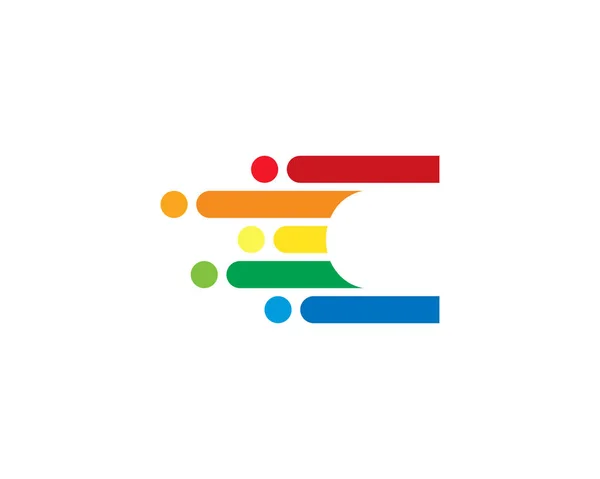 Renkli Çizgi Harfi Hareket Piksel Logo Tasarım Şablonu — Stok Vektör