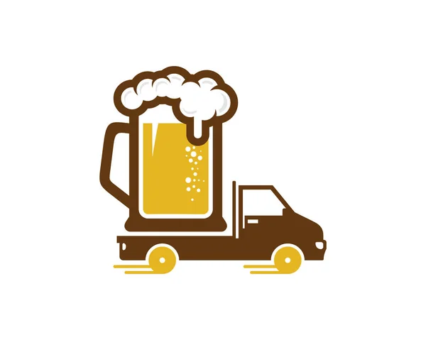 Conception Icône Logo Bière Livraison — Image vectorielle