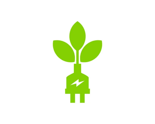 Conception Icône Logo Électrique Nature — Image vectorielle