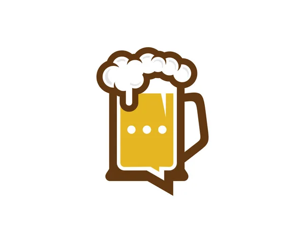 Chat Beer Logo Icône Design — Image vectorielle