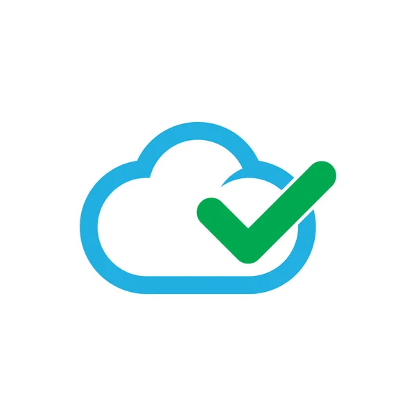 Kontrollera Cloud Logo Ikon Design — Stock vektor