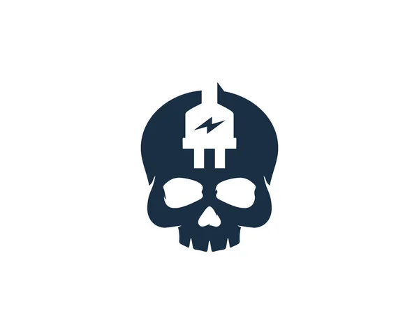 Diseño Del Icono Del Logotipo Eléctrico Del Cráneo — Archivo Imágenes Vectoriales