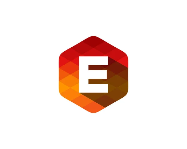Hexagon Pixel Letter Shadow Icon Logo Design Element — Stock Vector