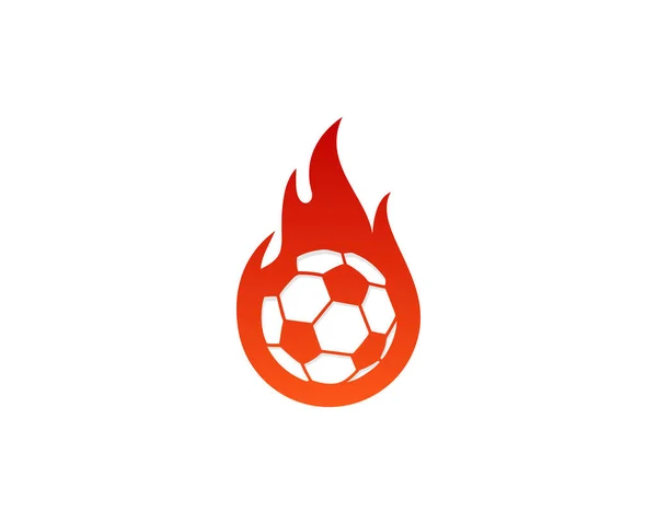 Fußball Feuer Flamme Logo Ikone Design — Stockvektor