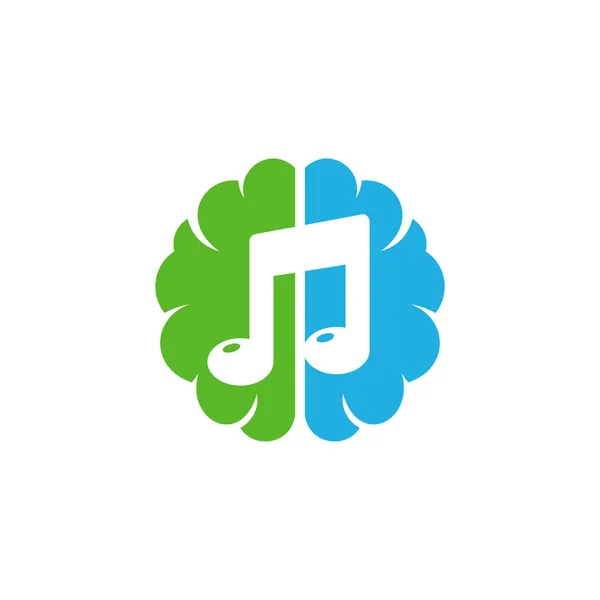 Musik Hirn Logo Icon Design — Stockvektor