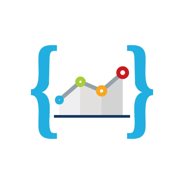 Статистичний Код Дизайн Піктограм Логотипу — стоковий вектор