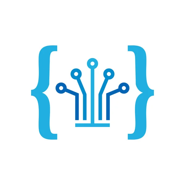Código Digital Logo Icon Design — Vetor de Stock
