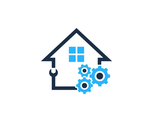 Gear House Home Logo Ikon Design — Stock vektor