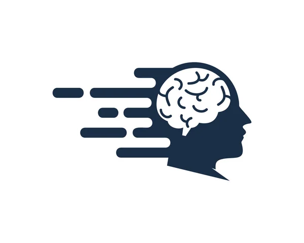高速脳ロゴ アイコン デザイン — ストックベクタ