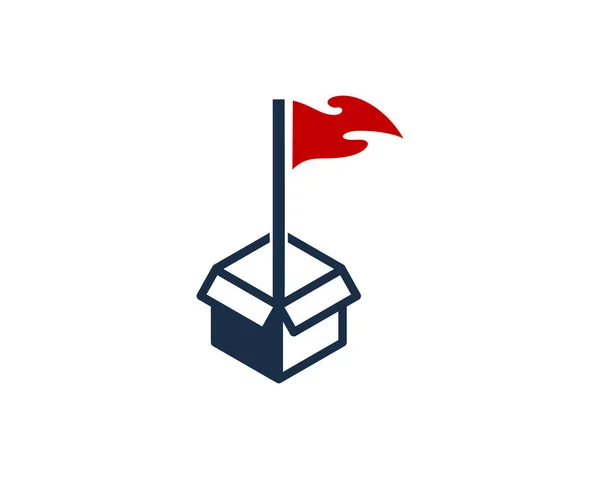 Box Golf Logo Symbol Design — Stockvektor
