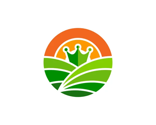 King Çiftlik Logosu Simgesi Tasarım — Stok Vektör