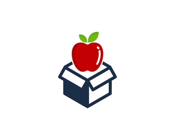 Diseño Icono Logotipo Caja Fruta — Vector de stock