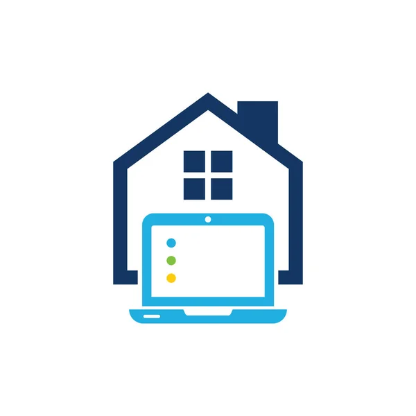 Laptop House Logo Ikon Design — Stock vektor