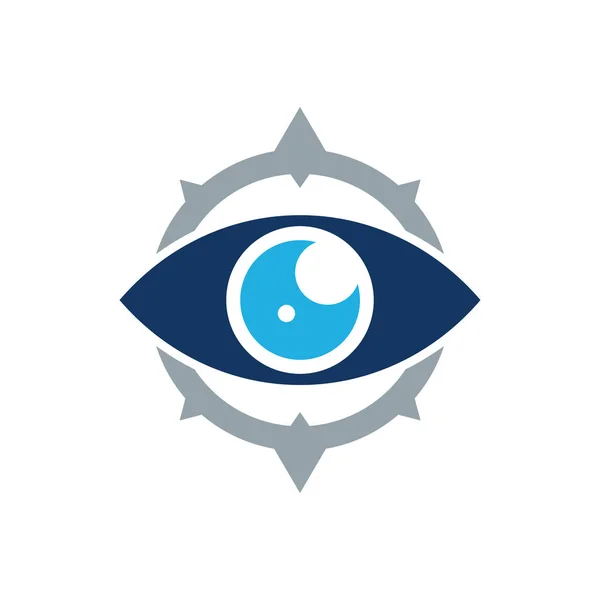 Vision Compass Logo Icona Design — Vettoriale Stock