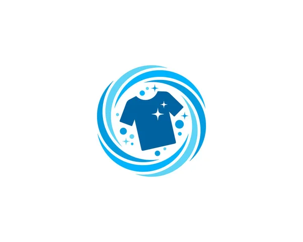 ランドリーのロゴデザイン ベクトル図 — ストックベクタ