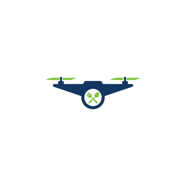 Drone Food Logo Diseño Iconos — Archivo Imágenes Vectoriales