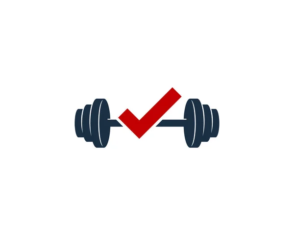 Check Barbell Logo Icon Design