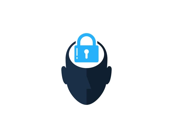 Lock Human Head Logo Icon Design — Stock Vector