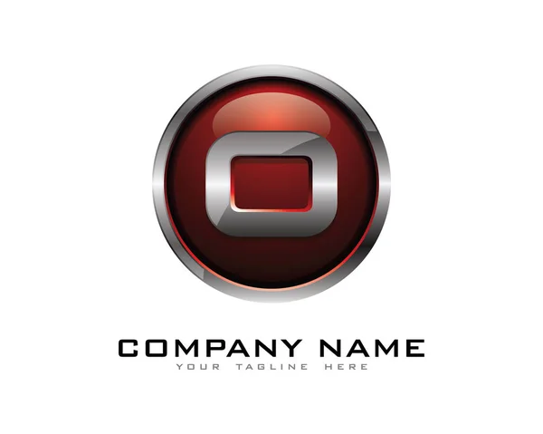 Carta Chrome Circle Logo Design Template — Vetor de Stock