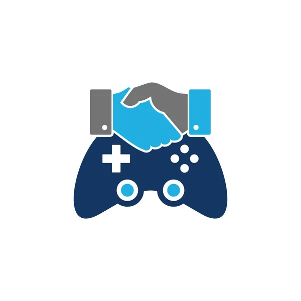 Handdruk Game Logo Pictogram Ontwerp — Stockvector