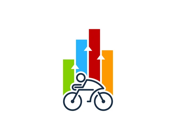 Projekt Ikona Logo Rower Wykresu — Wektor stockowy