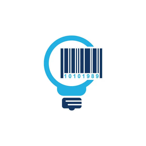 Barcode Idee Embleemontwerp Pictogram — Stockvector