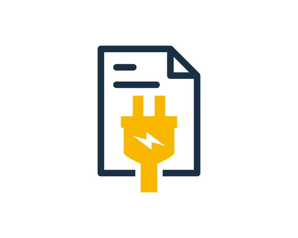 Paper Electric Logo Icon Design — Stock Vector