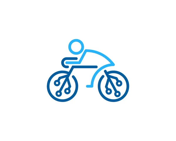 Digital Bike Logo Icon Design — Stock Vector