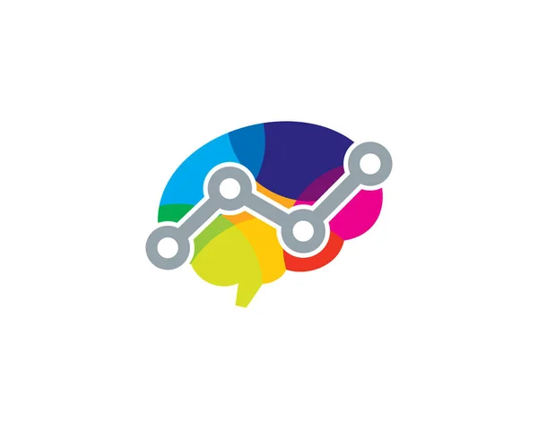 デジタル脳ロゴ アイコン デザイン — ストックベクタ