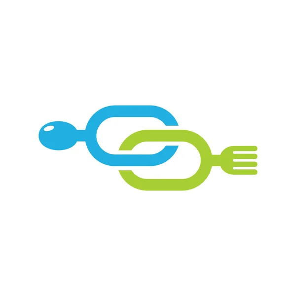 Link Élelmiszer Logo Ikonra Design — Stock Vector
