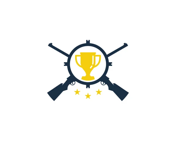 Trophée Chasse Logo Icône Design — Image vectorielle